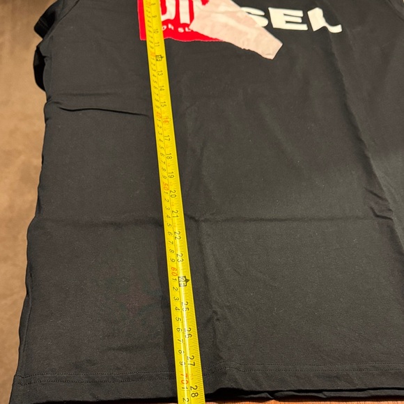 Diesel Black Tee with Red and White Design - Picture 4 of 9